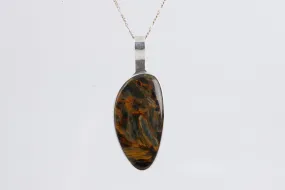 20" 925 Silver Pietersite Pendant Necklace (14.82g.)