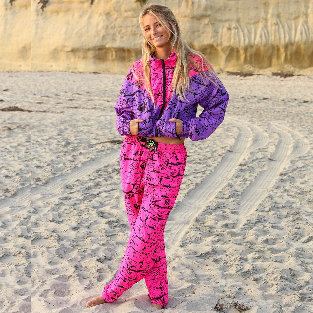 90s Forever Gecko Beach Pants Fuchsia