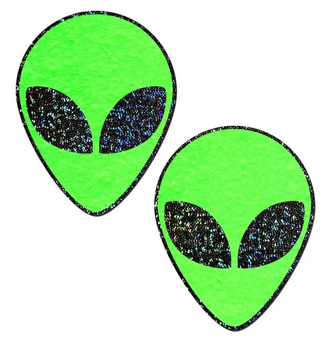 Alien: Glow in the Dark with Glittering Black Eyes Nipple Pasties