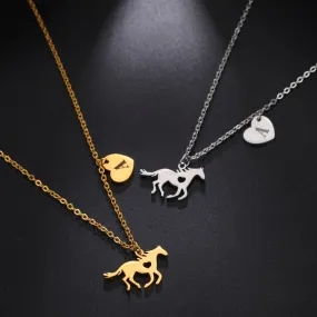 Amazing Horse Heart Initial Necklaces