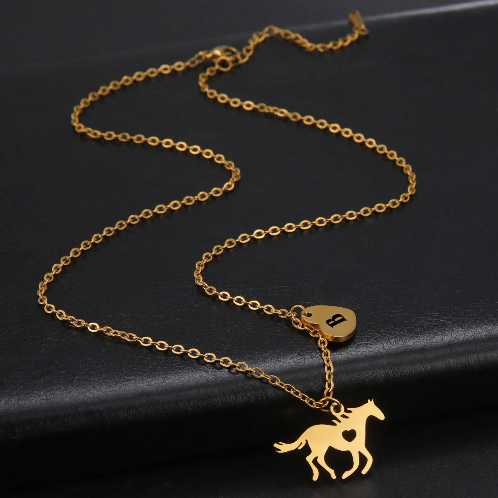 Amazing Horse Heart Initial Necklaces