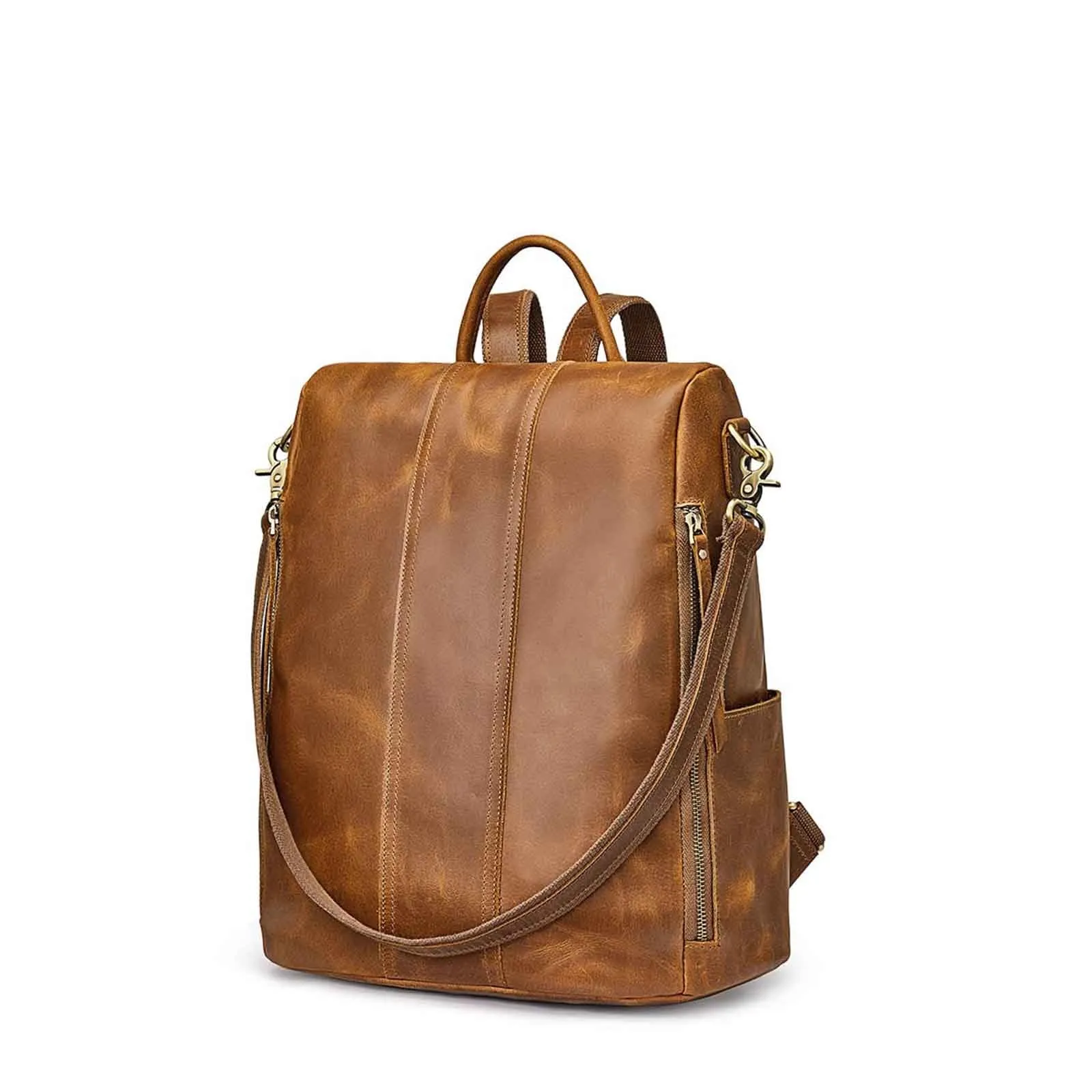 Anti-Theft Vintage Leather Backpack