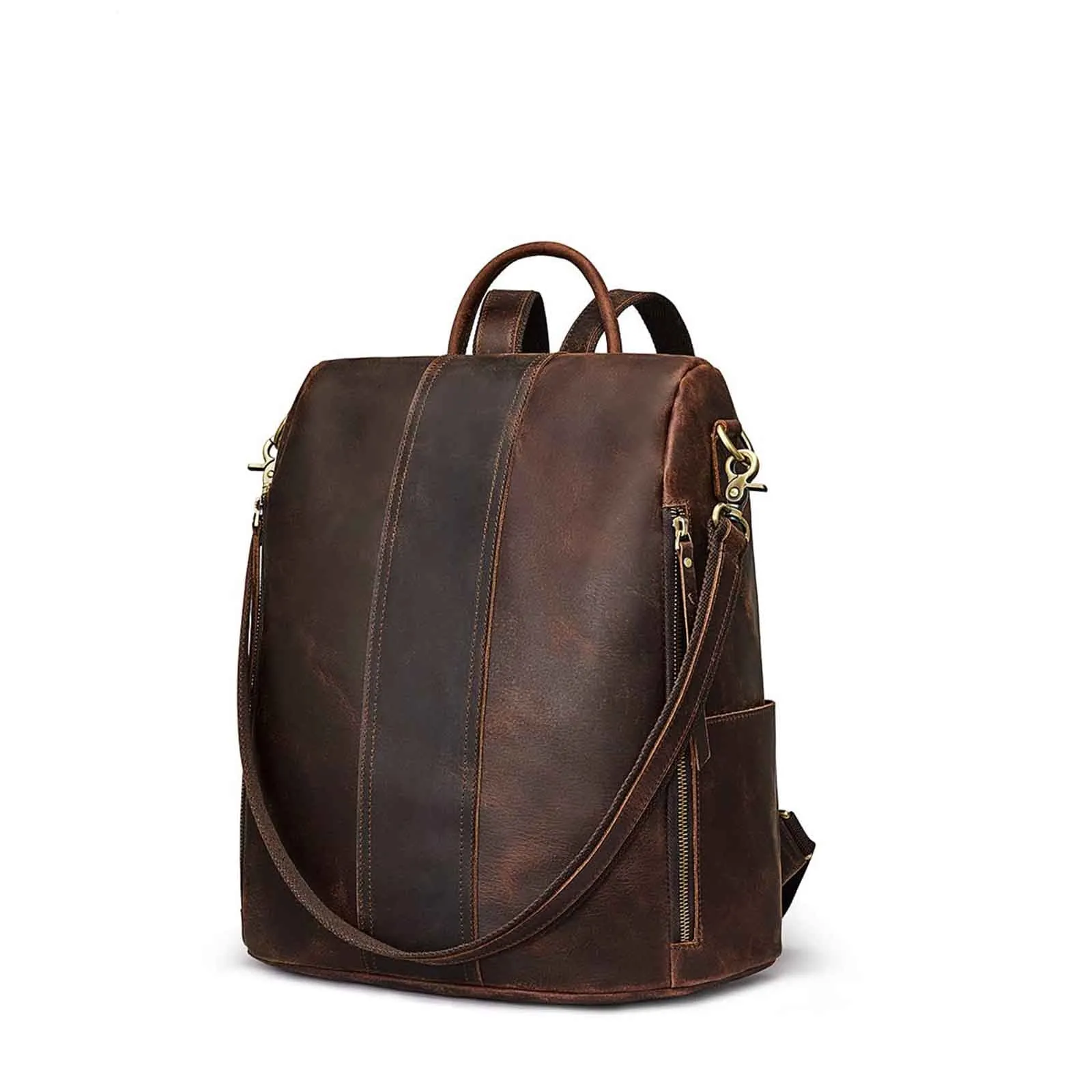 Anti-Theft Vintage Leather Backpack