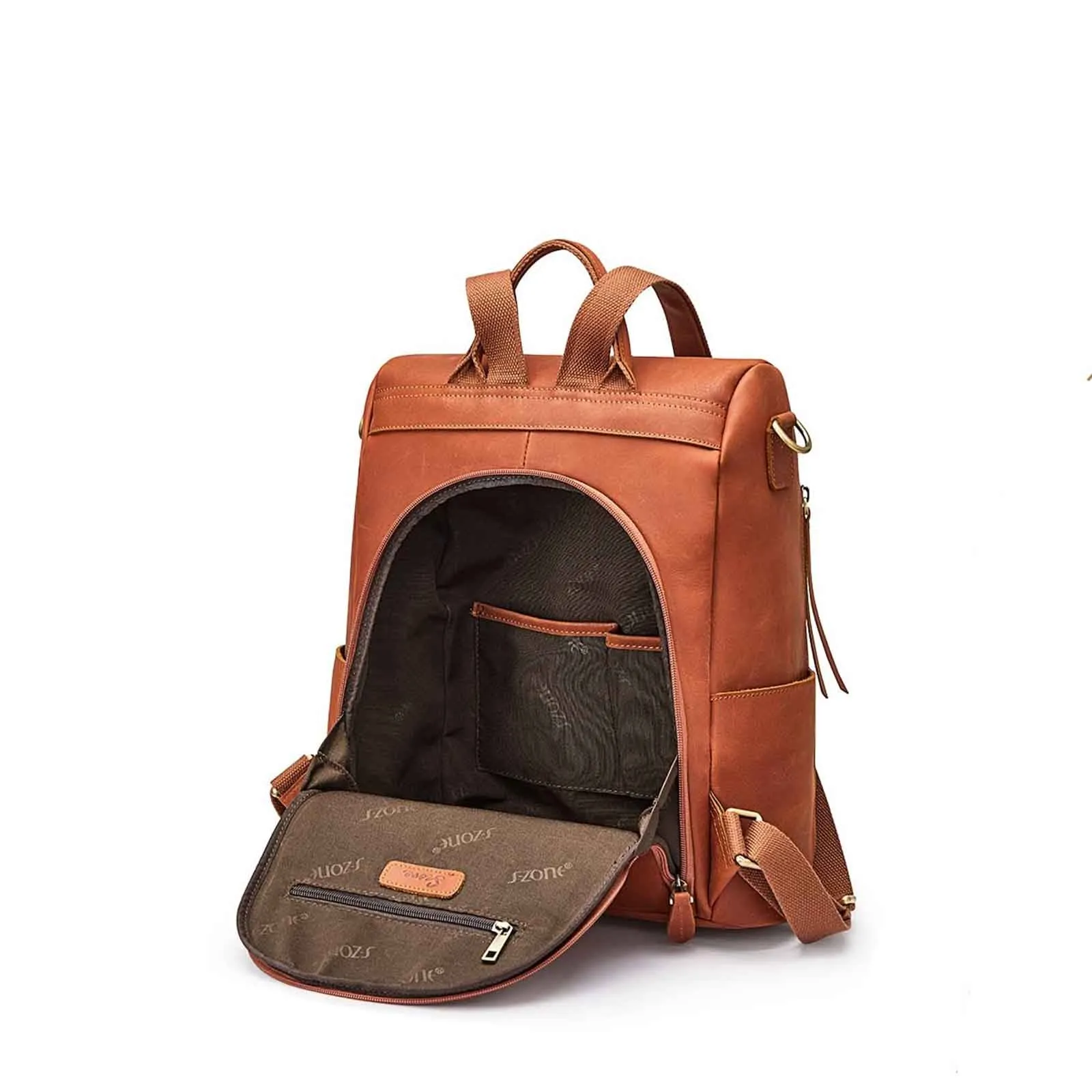 Anti-Theft Vintage Leather Backpack