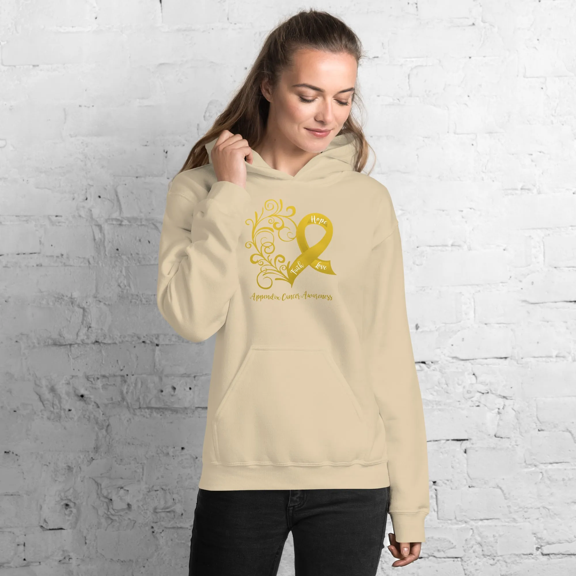 Appendix Cancer Awareness Heart Hoodie - Several Colors Available