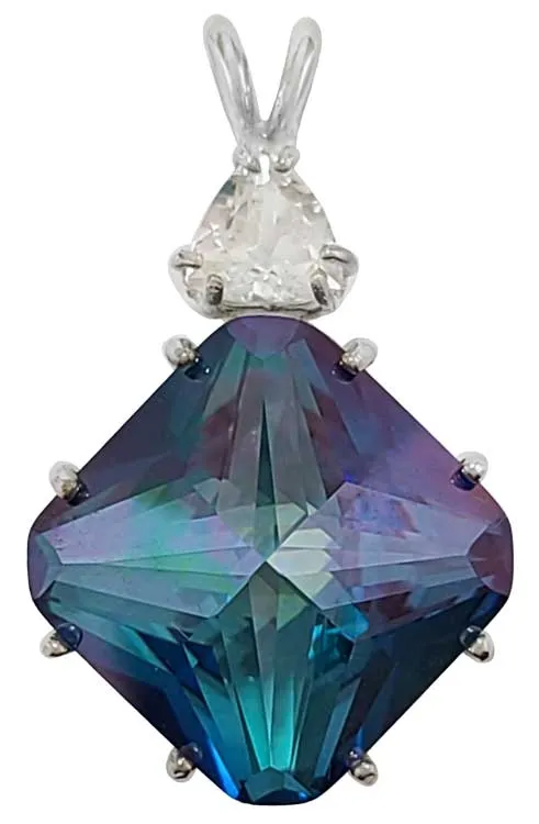 Aqua Aura Regular Magician Stone? with Trillion White Topaz