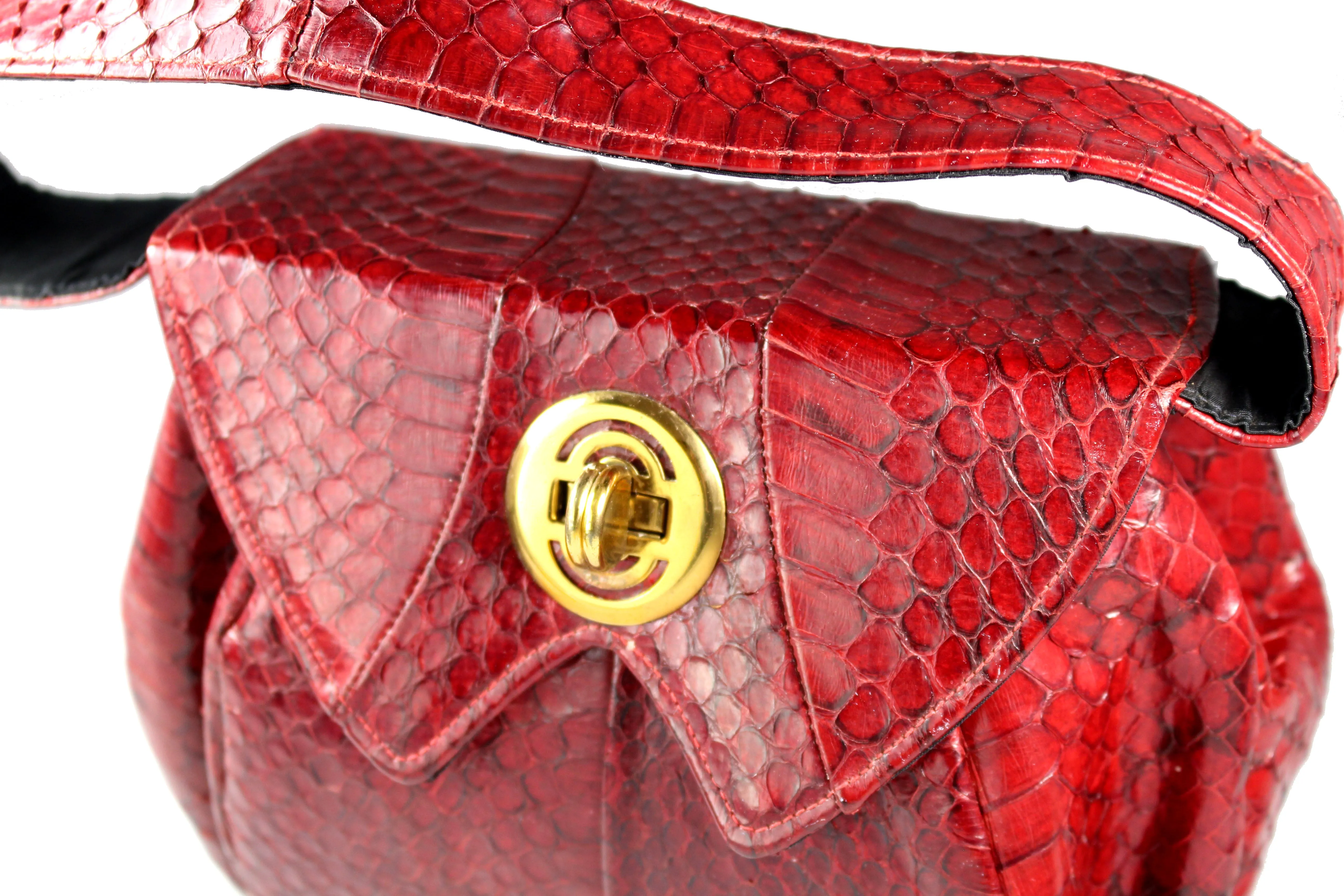 BERNAD bag red snakeskin