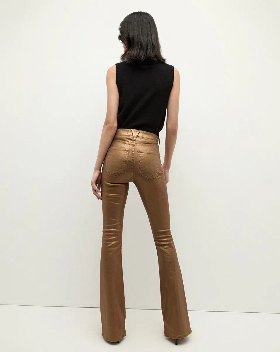 Beverly Metallic Skinny-Flare Jean