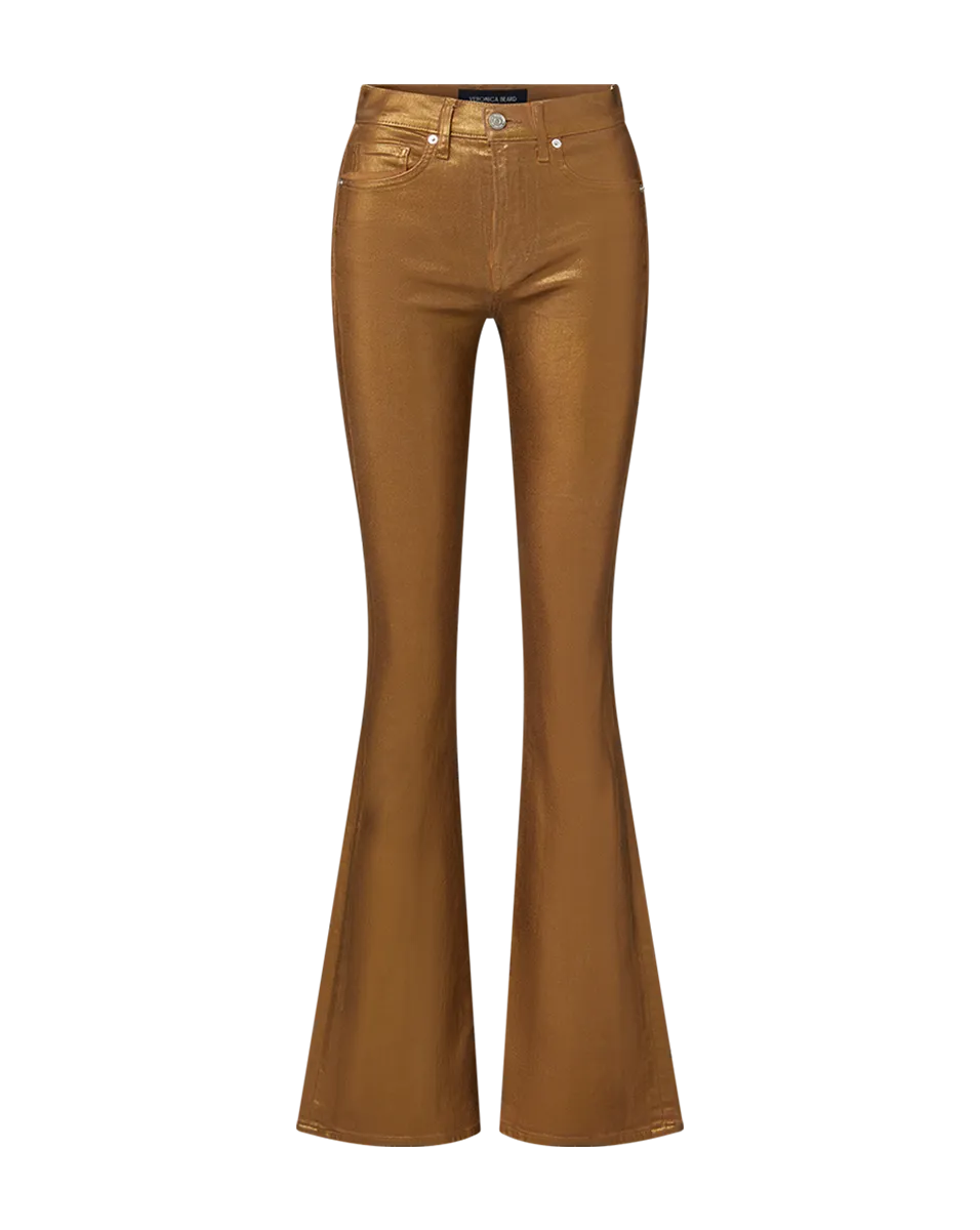 Beverly Metallic Skinny-Flare Jean