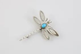 Billy Long 925 Silver Dragonfly Brooch with Turquoise (6.67g.)