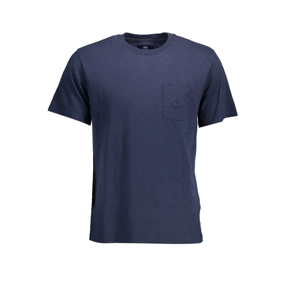 Blue Cotton Men T-Shirt