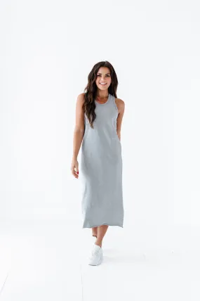 Bring On Summer Tank Dress In Gray