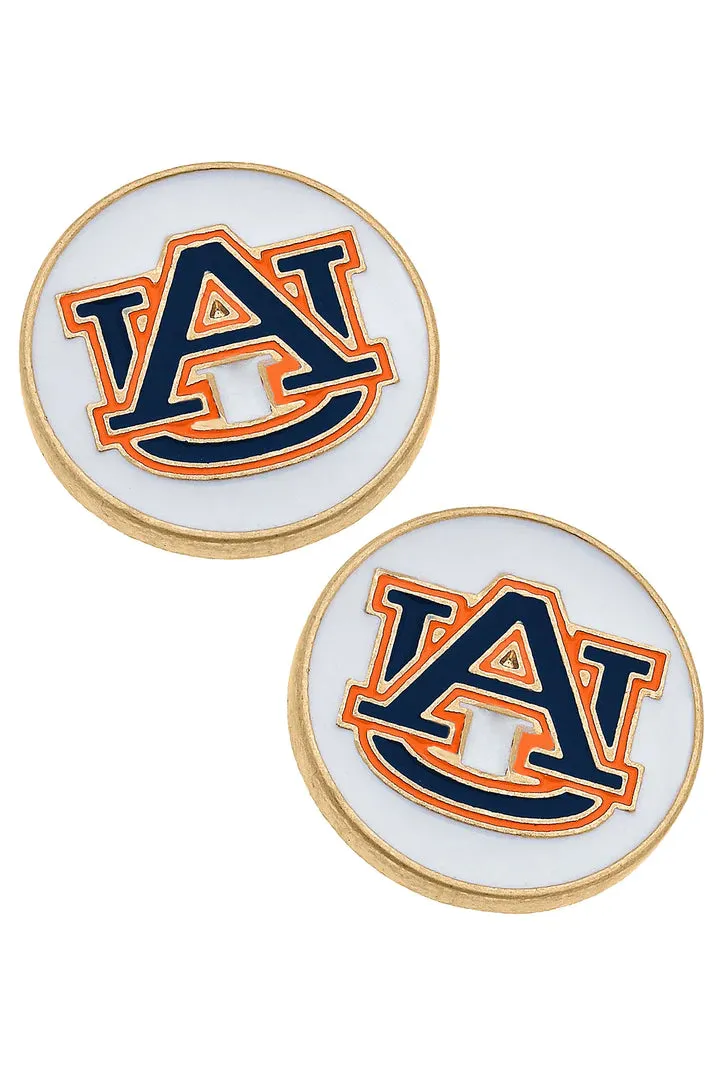 Canvas Auburn Tiger Disc Enamel Studs