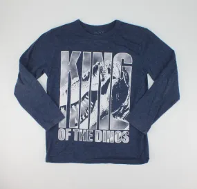 CHILDRENS PLACE KING OF THE DINOS LS TOP 7-8Y EUC