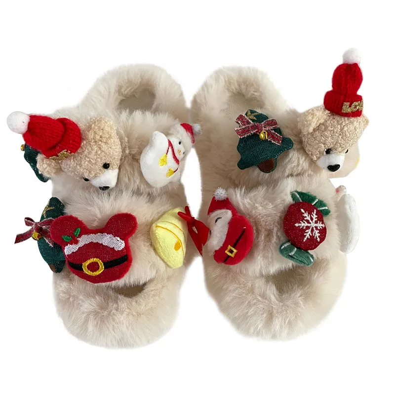 Christmas Plush Slippers  KF83049