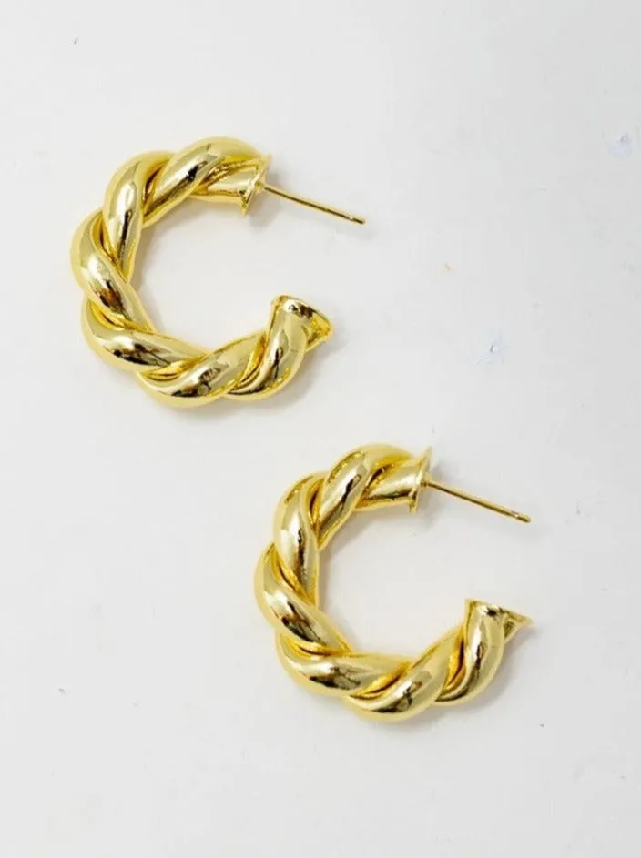 Chunky Twist Hoop Earrings