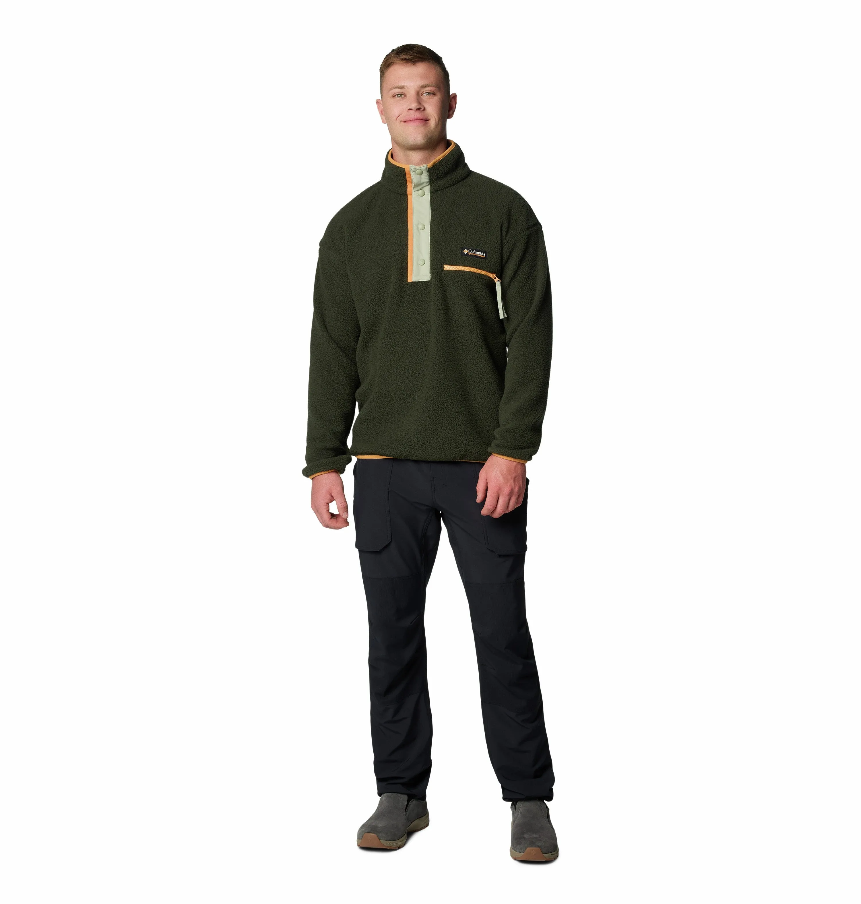 Columbia Mens Helvetia II Regular Fit Half Snap Fleece-GREEN