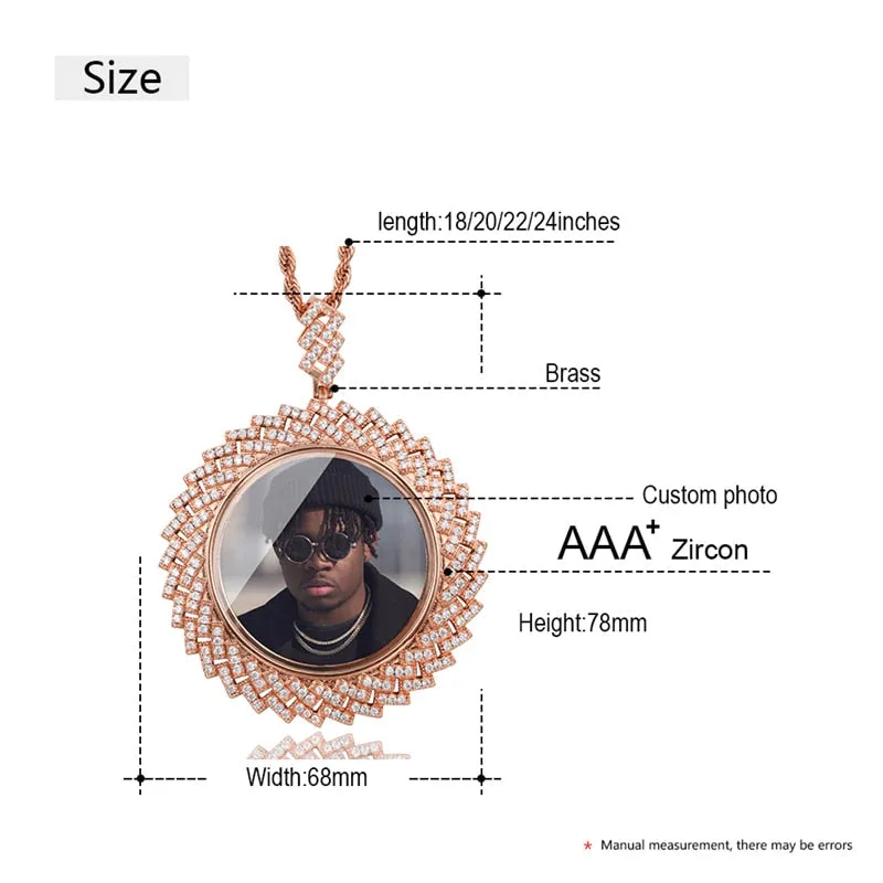 Custom 14k Gold Photo Memory Pendant Necklace For Boyfriend