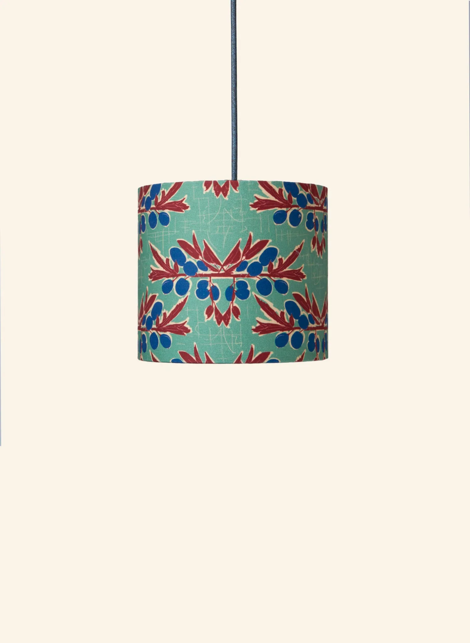 Drum Lampshade - Green Nouveau Plum