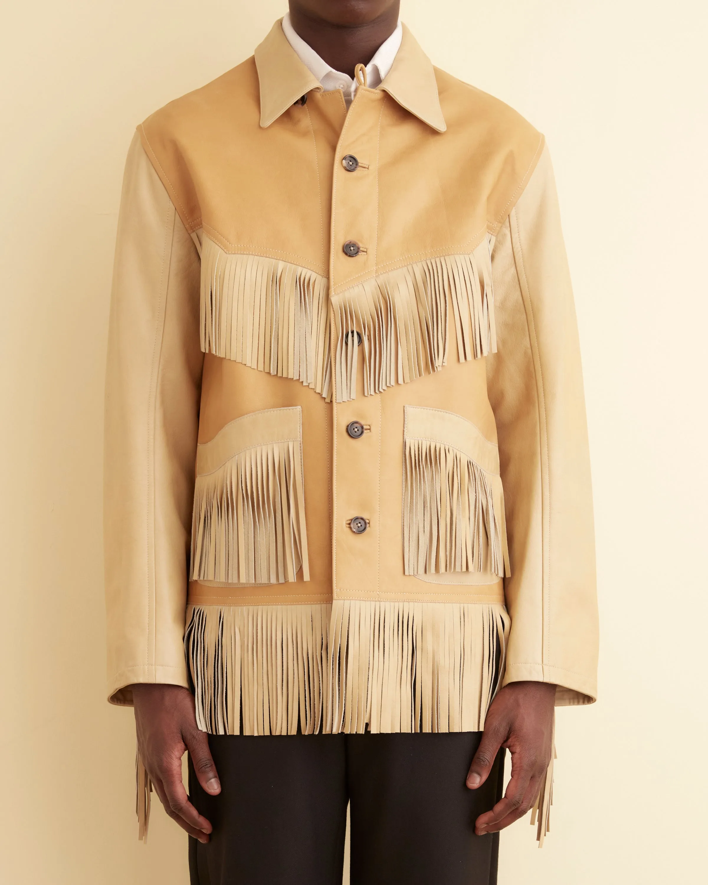 Duo Leather Fringe Jacket