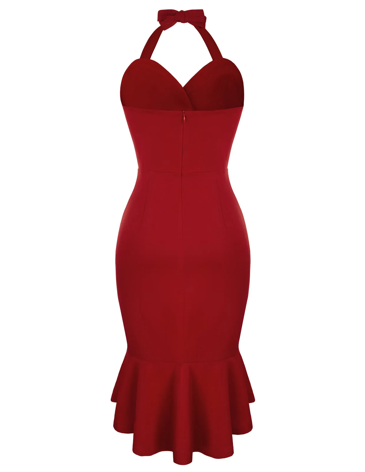 Fans Look of High-Lo Mermaid Hem Dress Surplice V-Neck Ruched Bodycon Dress