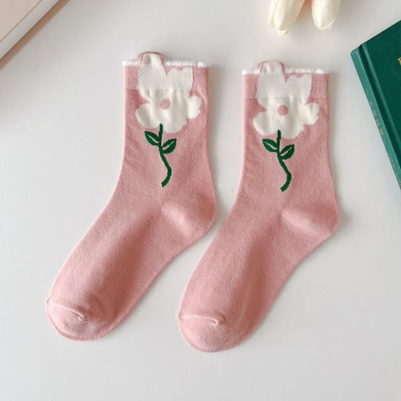 Flowers Candy Color Socks MK18879