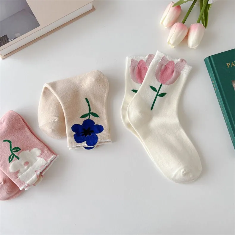 Flowers Candy Color Socks MK18879