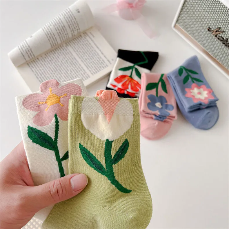 Flowers Candy Color Socks MK18879