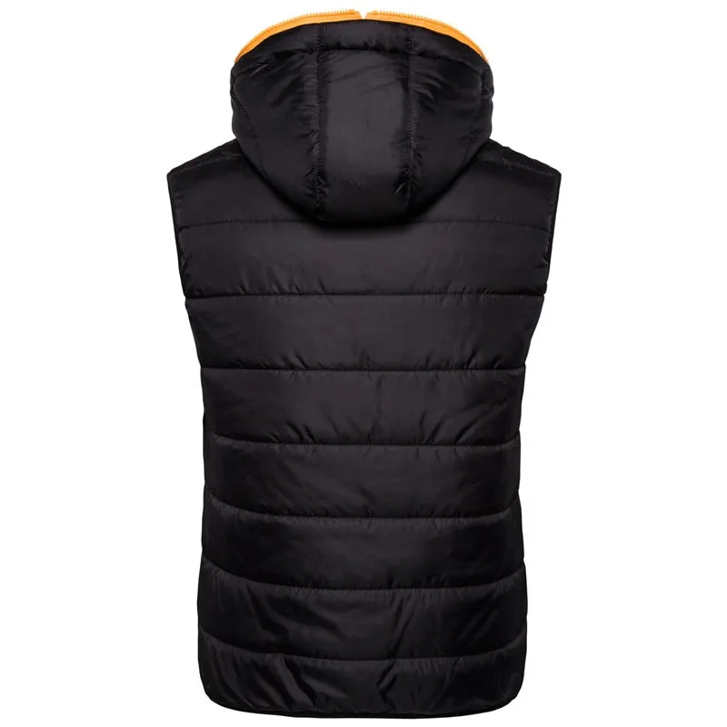 Giraffe Winter Jacket Men's Hoodied Vest Zipper Sleeveless Casual Winter Waistcoat