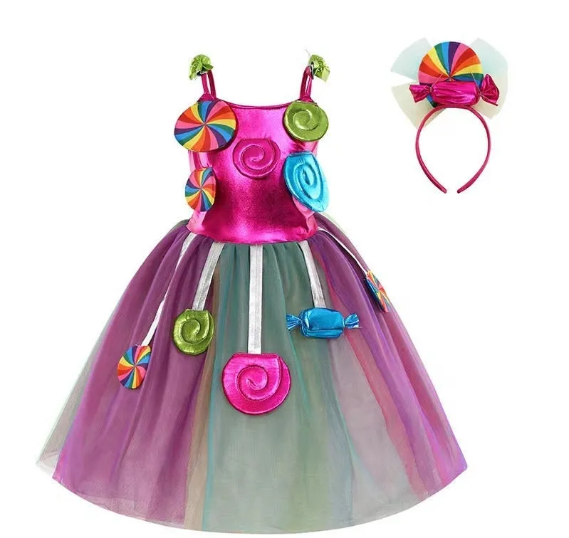 Girls Candy Tutu Dress with Headband