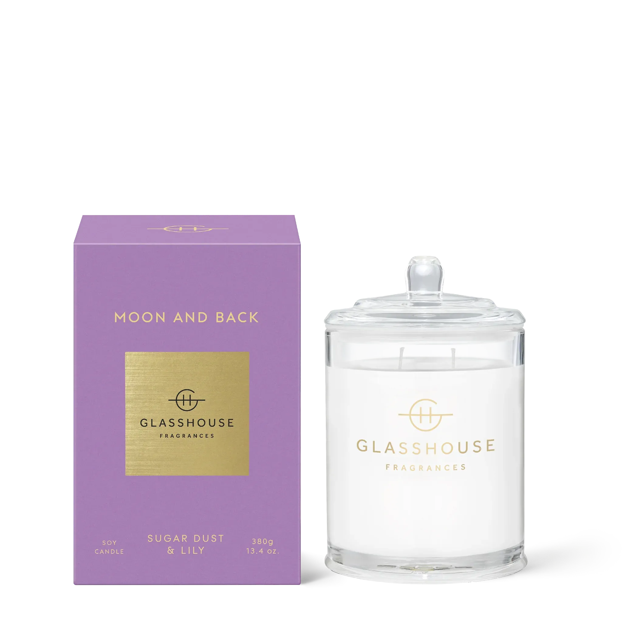 GLASSHOUSE FRAGRANCE 380g Candle MOON AND BACK