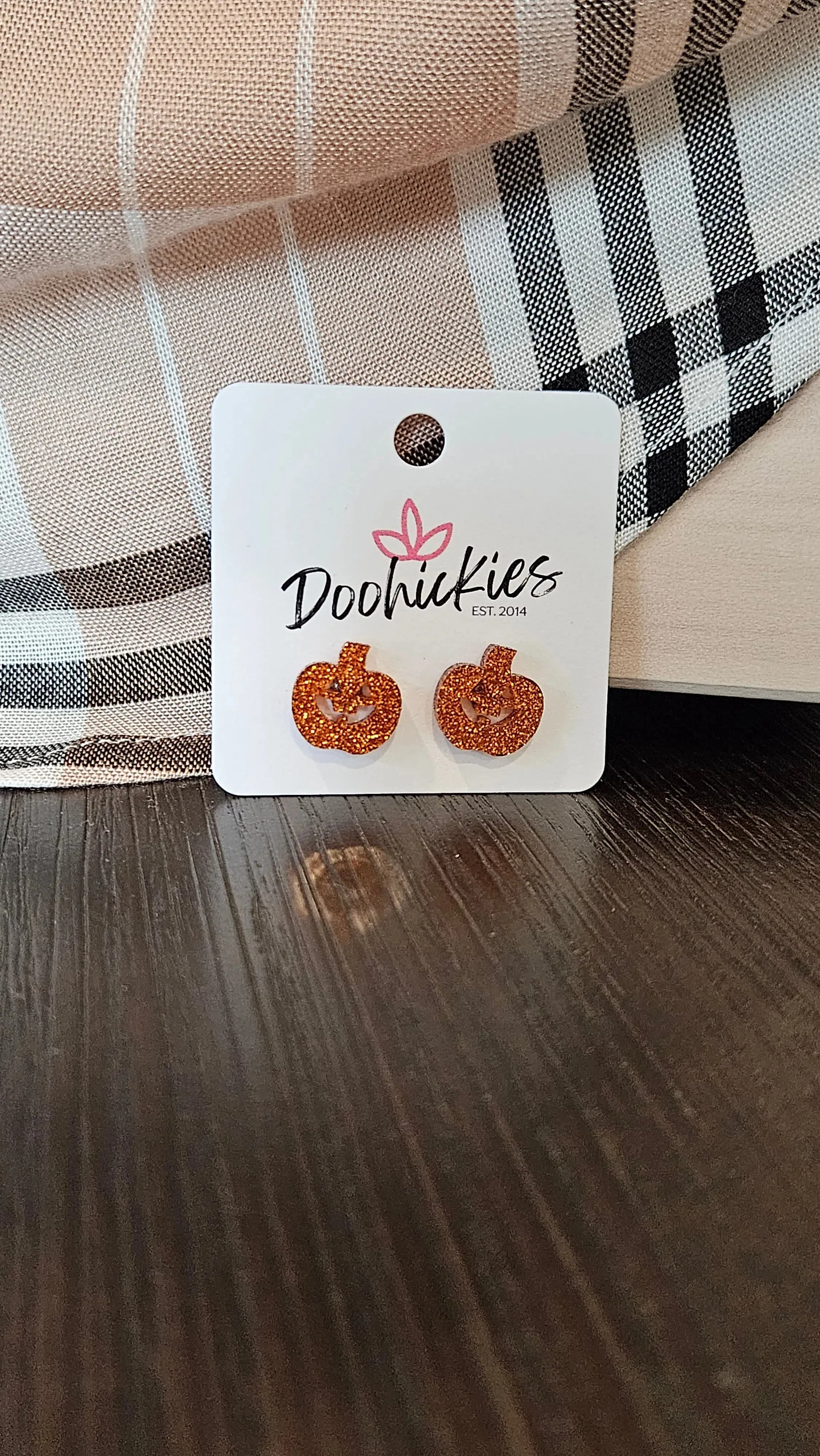 Glitter Jack O'Lantern Earrings