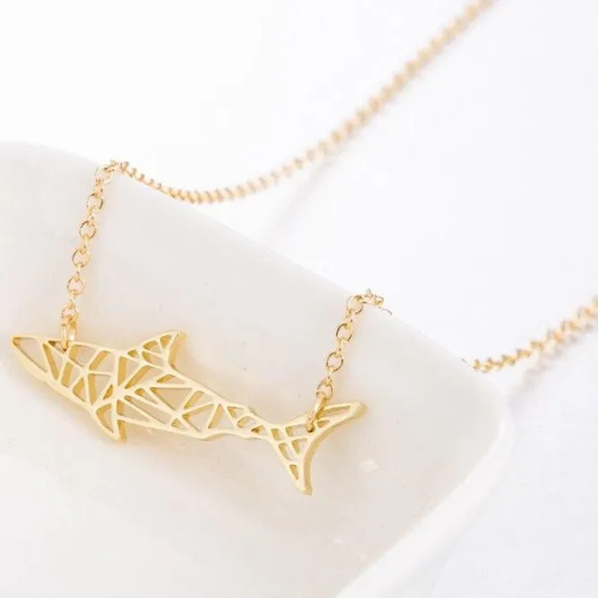 Gorgeous Origami Shark Necklace