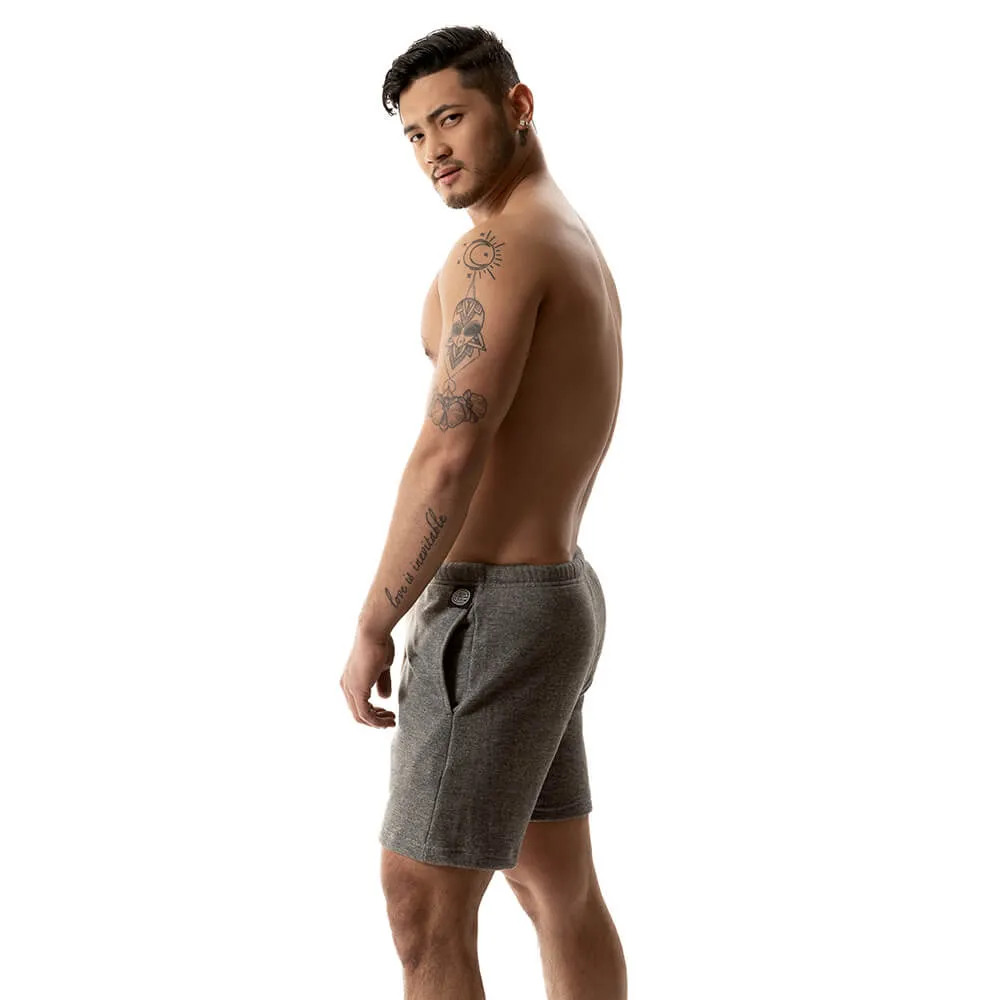 Grey Heather French Terry 6 Varsity Sweat Shorts - Made In USA