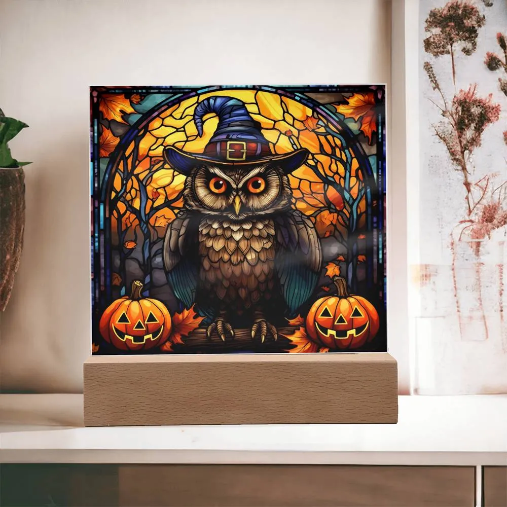 Halloween-Owl Stained Glass