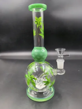 Hemp Leaf Ball Water Pipe - 8.5 | 14mm