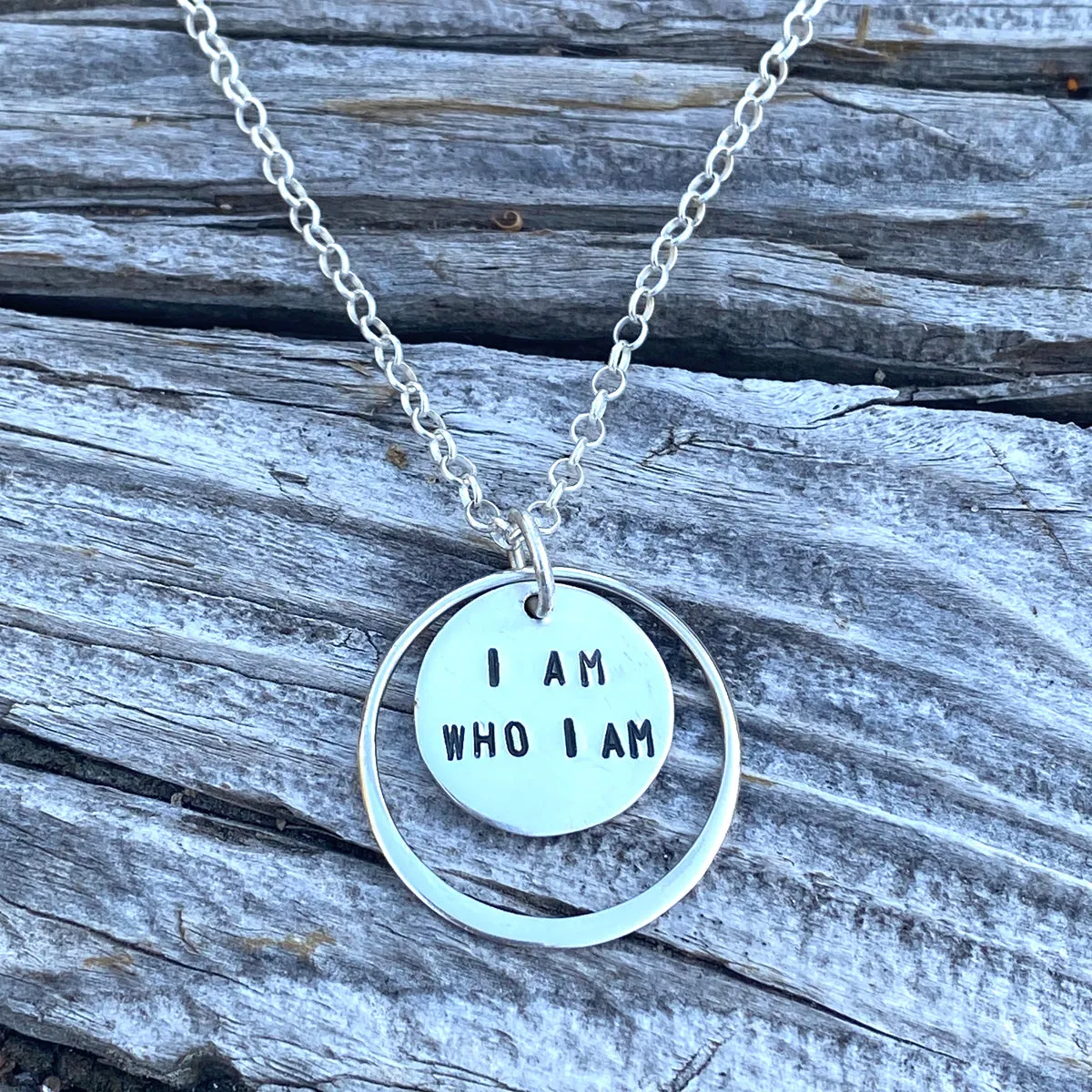 I am who I am - Sterling Silver Affirmation Necklace