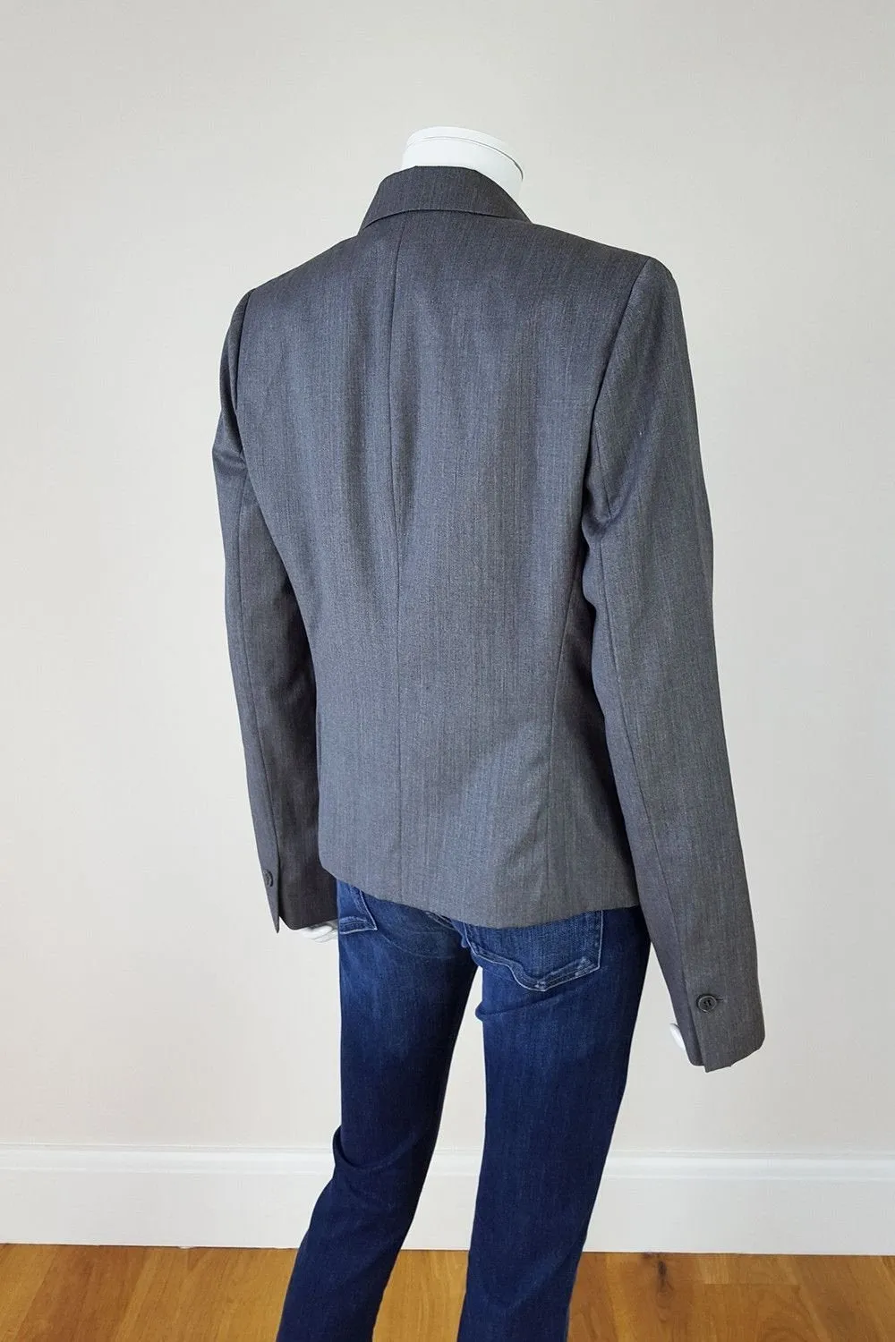 JOSEPH Grey Wool Mix Single Breasted Jacket (42)