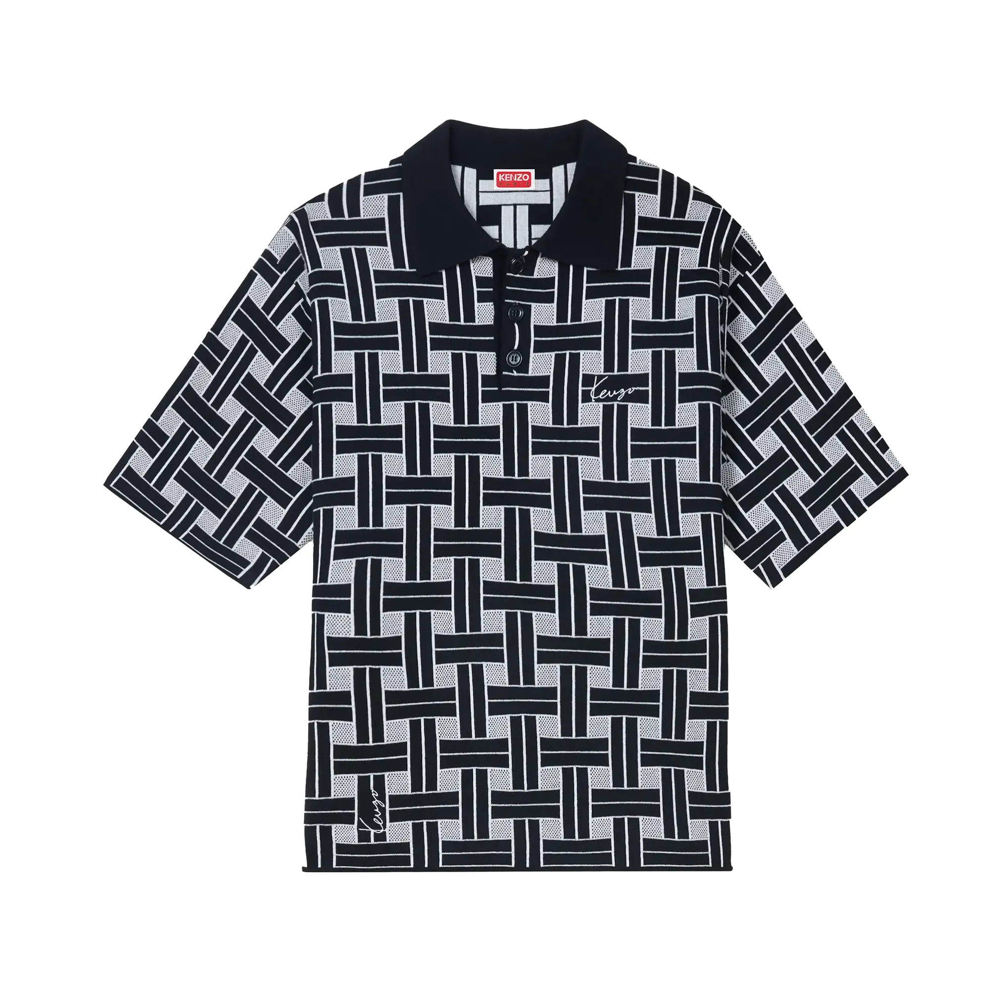 Kenzo Weave Polo Black