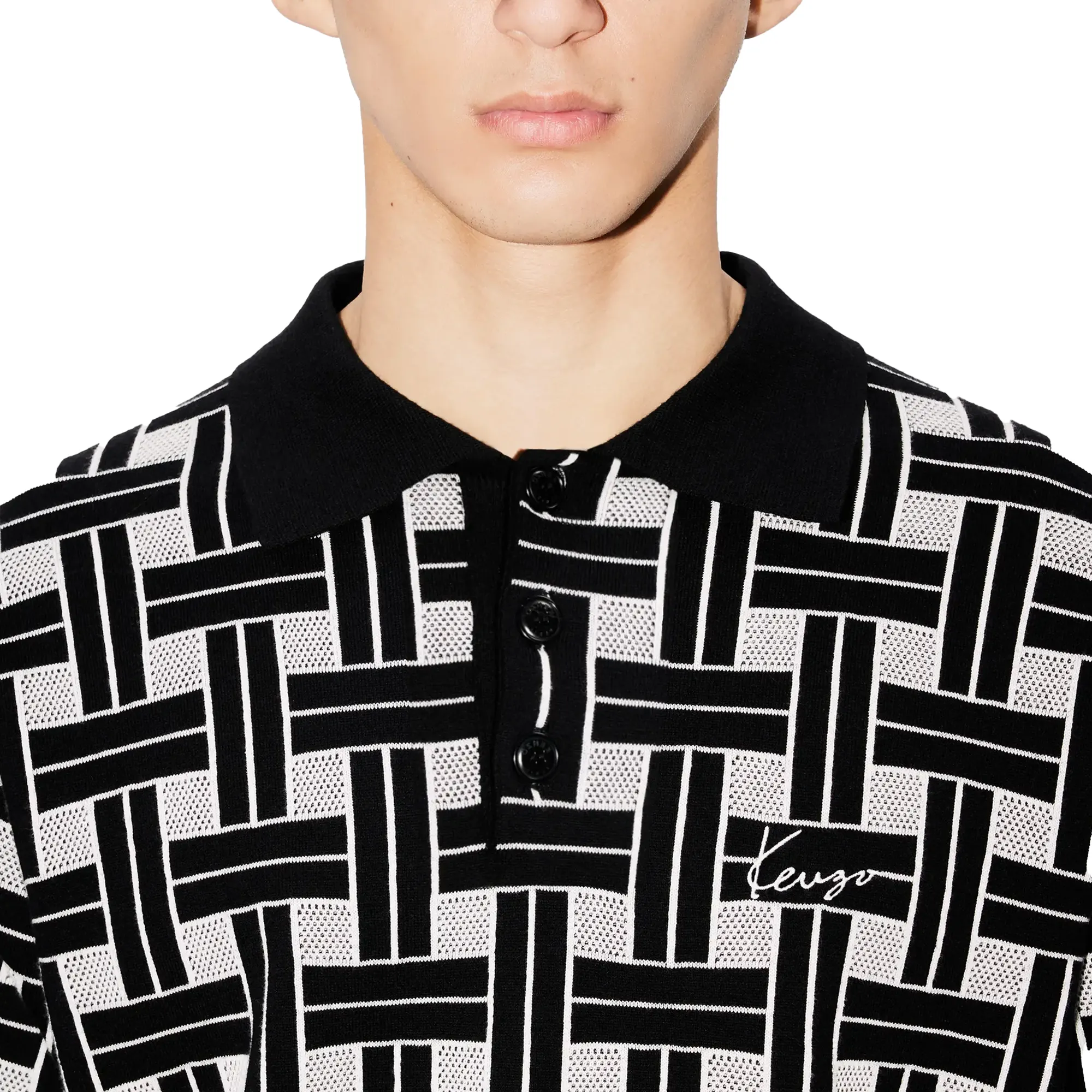 Kenzo Weave Polo Black