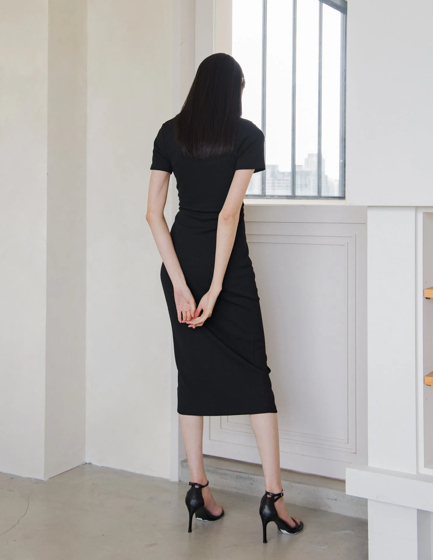 Mae Midi Dress in Black