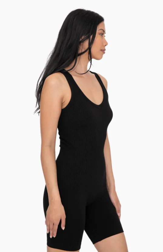 Margie Ribbed Seamless Shortsie Romper