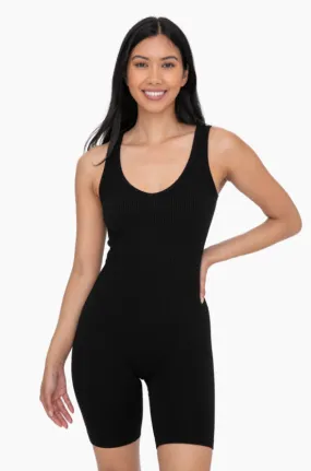 Margie Ribbed Seamless Shortsie Romper