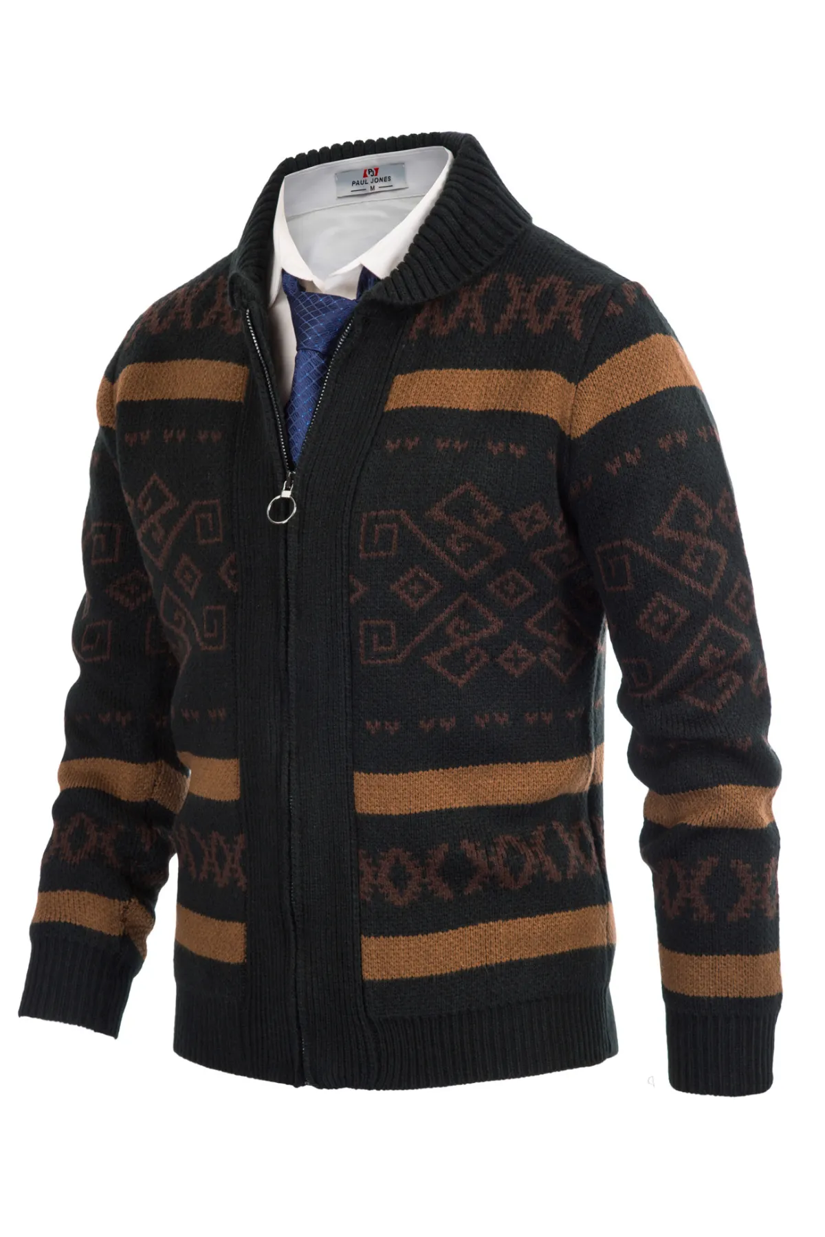 Men's Casual Curling Sweater Cardigans Button Down Knitted Sweater