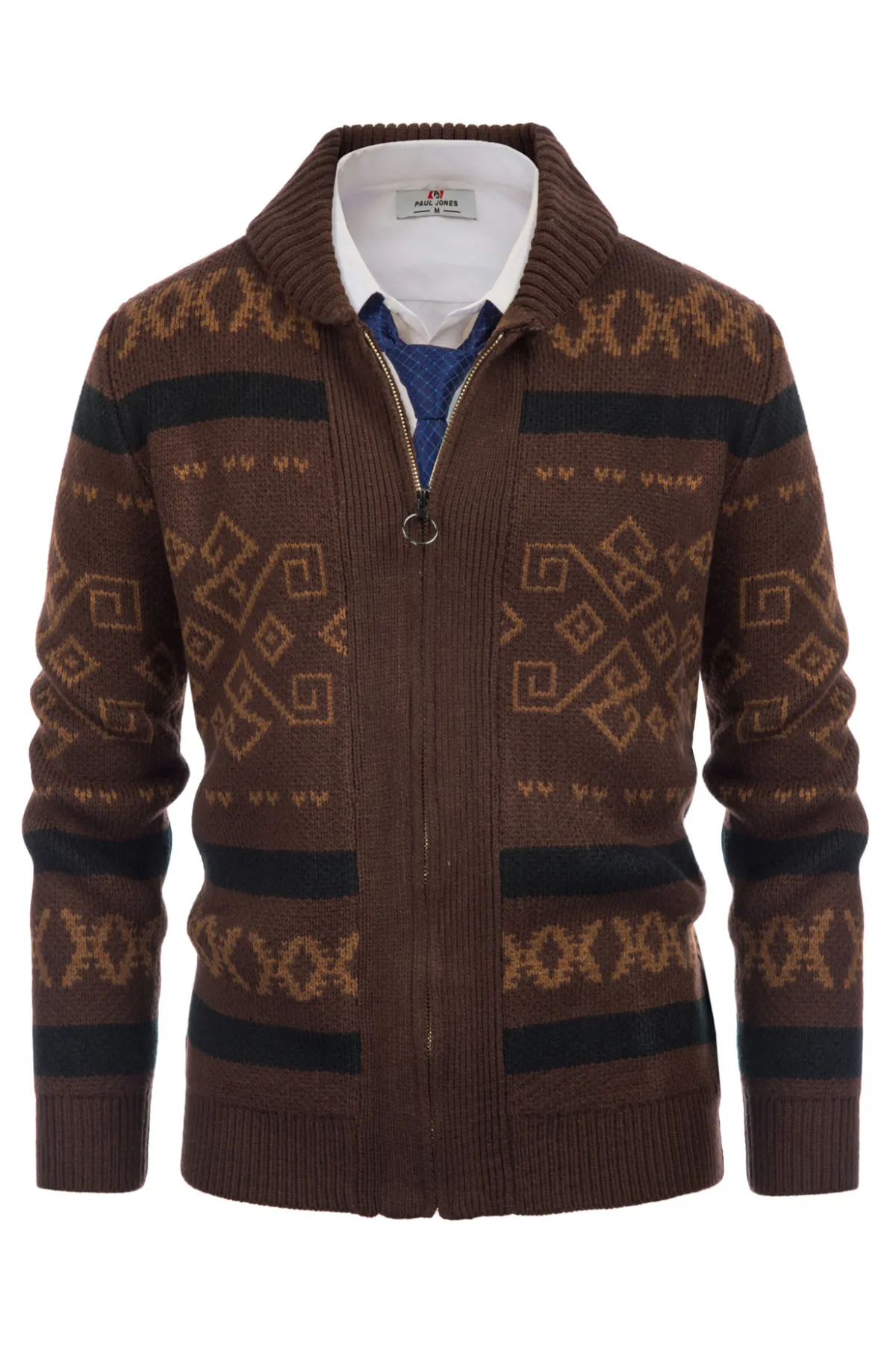 Men's Casual Curling Sweater Cardigans Button Down Knitted Sweater