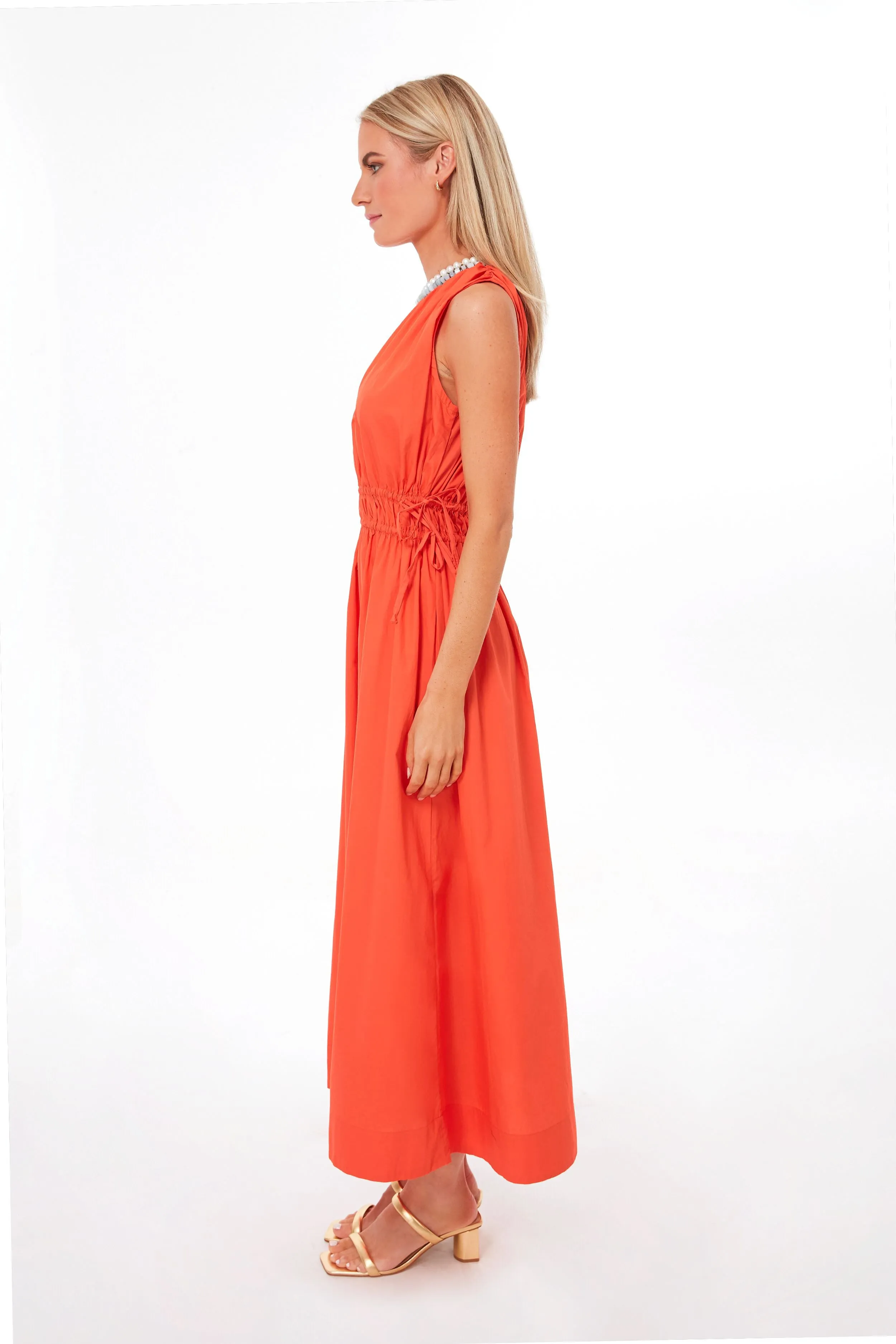 Morange La Ora Midi Dress