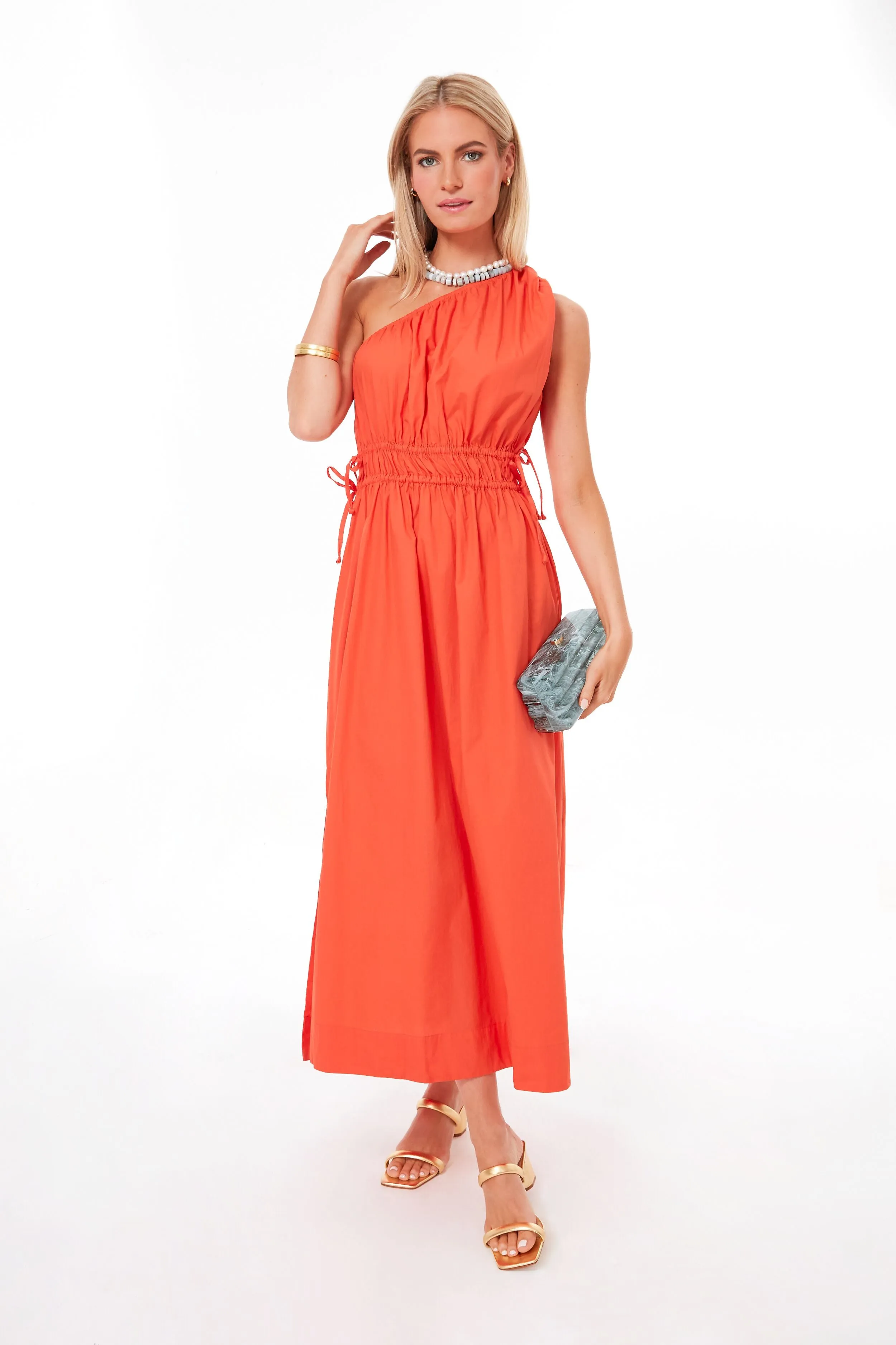 Morange La Ora Midi Dress