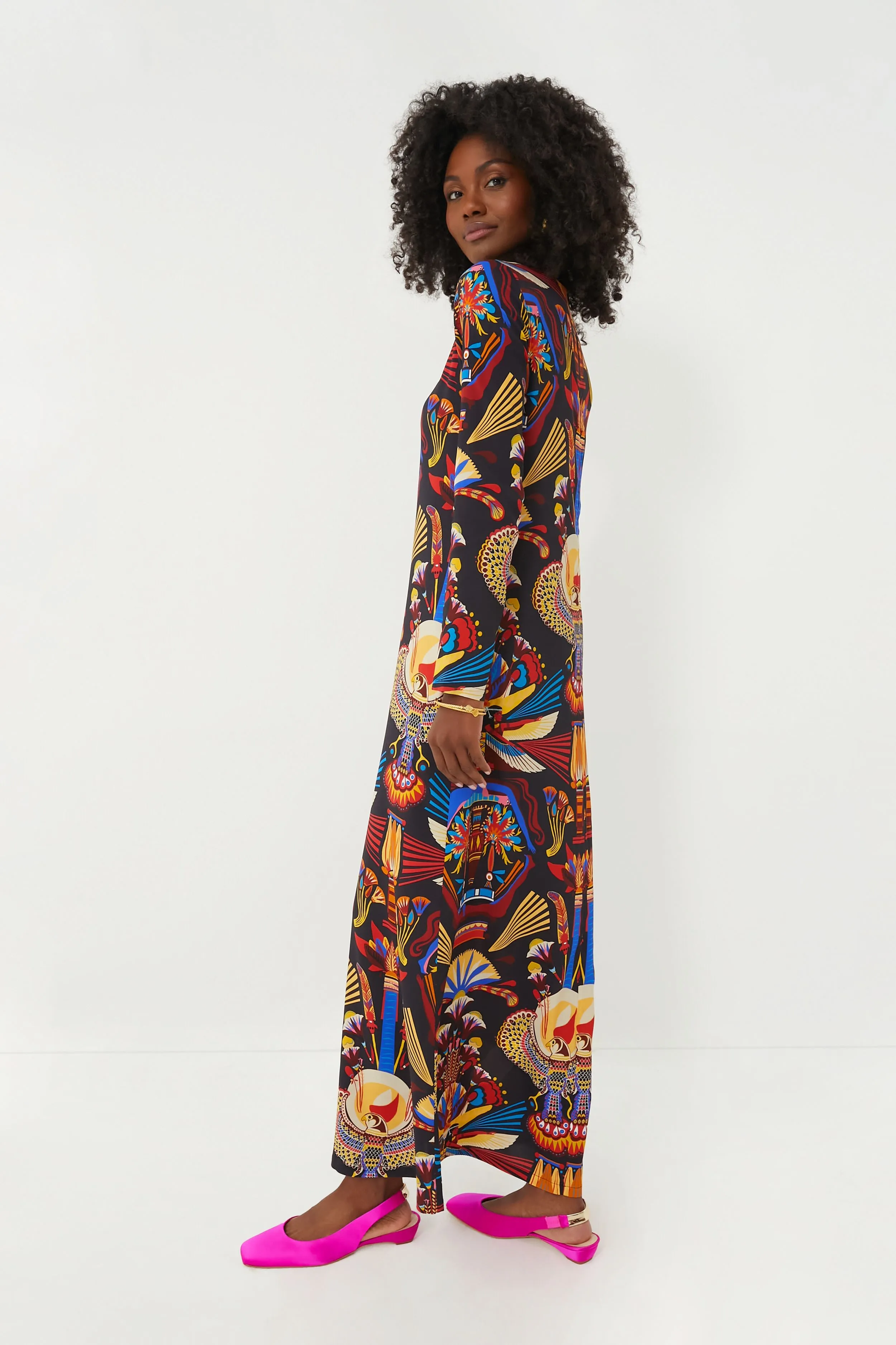 Nephthys Long Sleeve Swing Dress