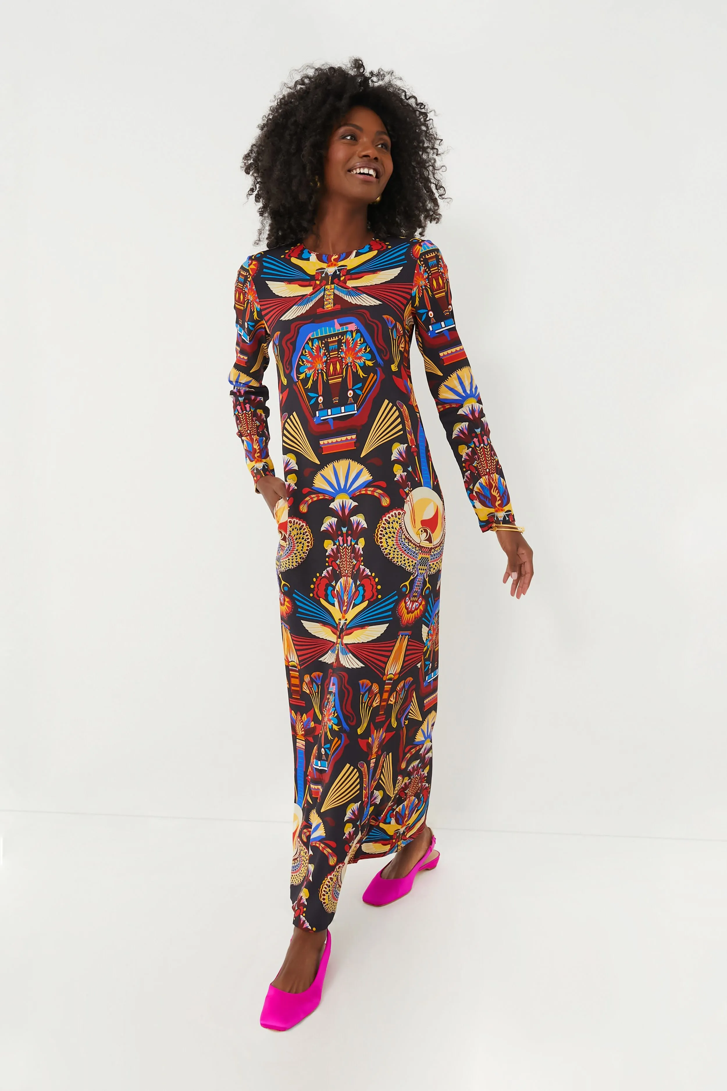 Nephthys Long Sleeve Swing Dress