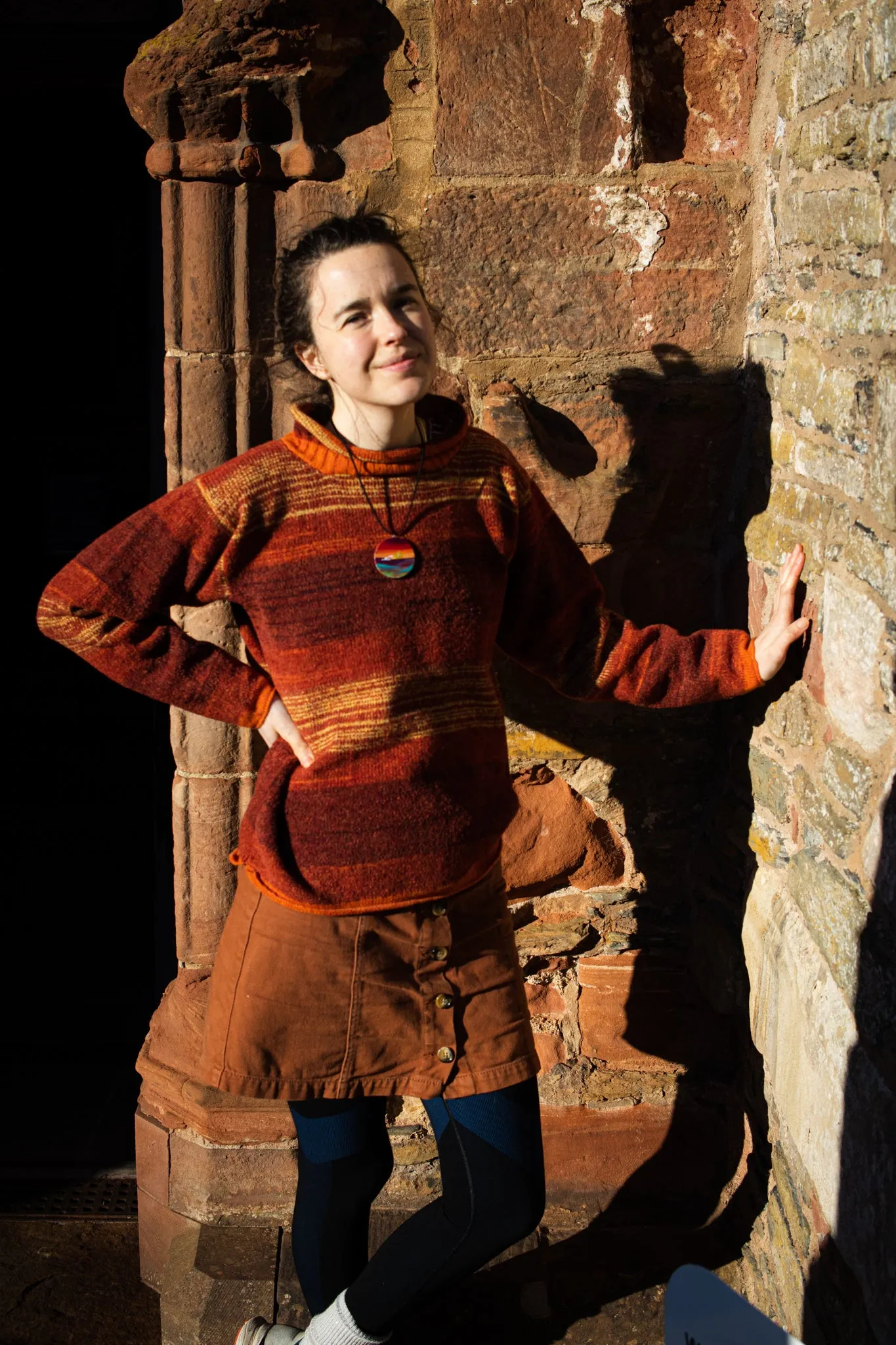 NEW COLOURWAY Orkney View Rollneck Jumper in Sunset